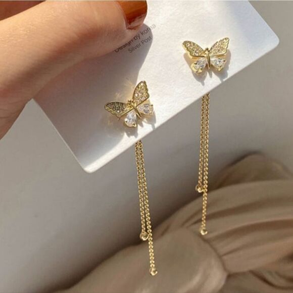 Butterfly Threader Earrings - Picture 1 of 7